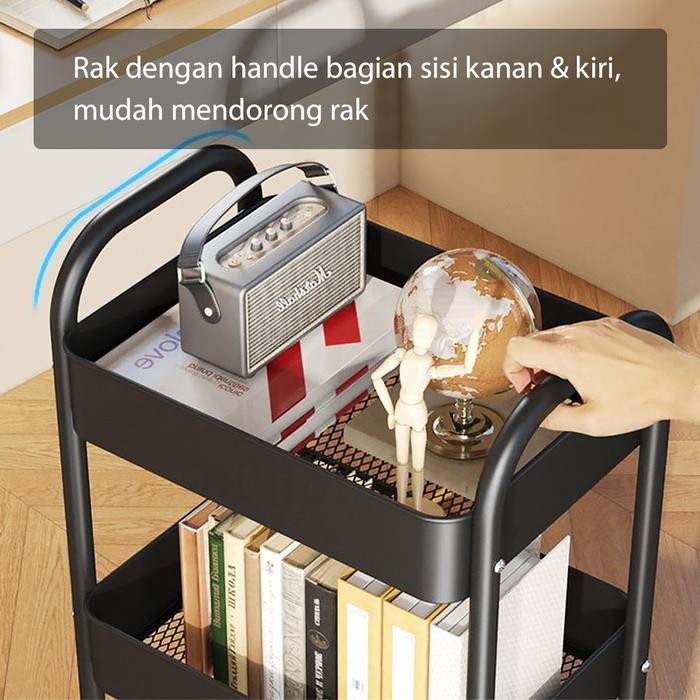 Hugo Rak Dapur Besi Serbaguna Rak Besi Penyimpanan Bertingkat Rak Kamar Mandi Rak Salon Rak Troli