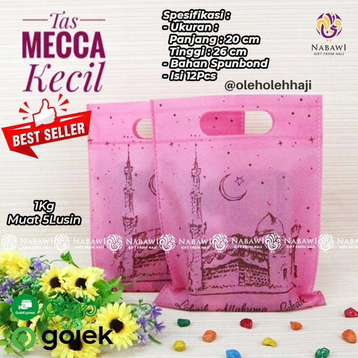 

AT Tas Kain Mecca Kuning Haji Umroh Isi 12 pcs/Tas Souvenir/Paper Bag