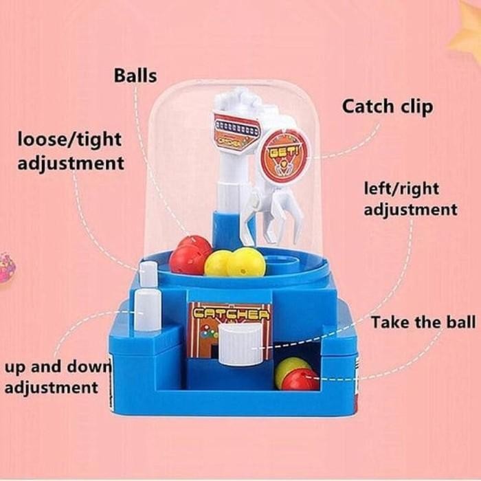 (Expert) Mesin Capit Bola Mainan Mini Ball Catcher Candy Machine Jepit Permen