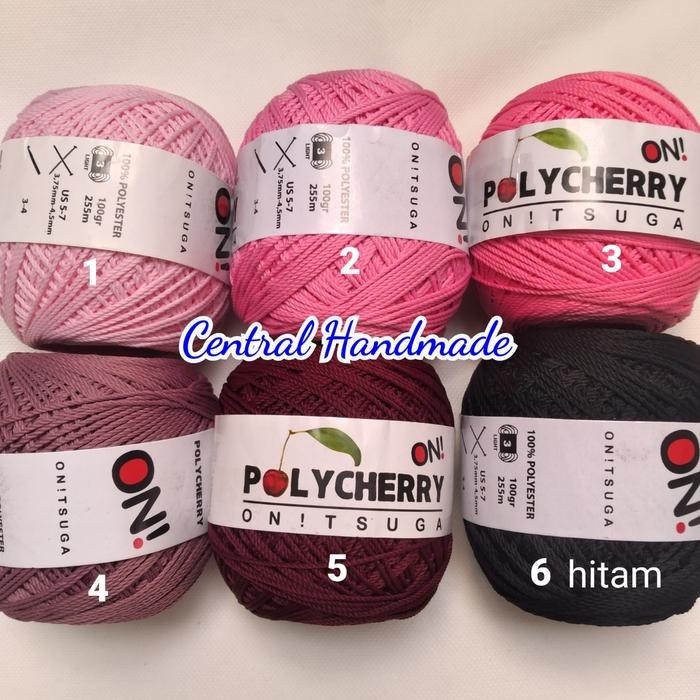 

AT Benang Rajut Polyester Onitsuga Polycherry per Roll