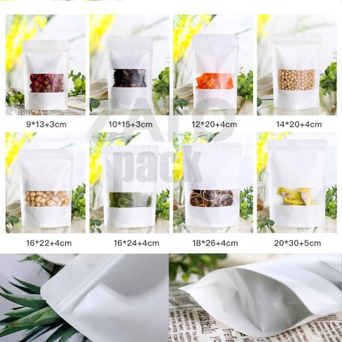 (Expert) 9x14 Kraft Paper bag WHITE standing pouch ZATOPACK - kemasan