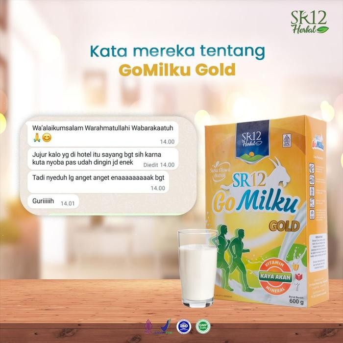 

(Expert) SR12 GO MILKU GOLD / SUSU ETAWA TANPA GULA TINGGI KALSIUM VITAMIN TULANG