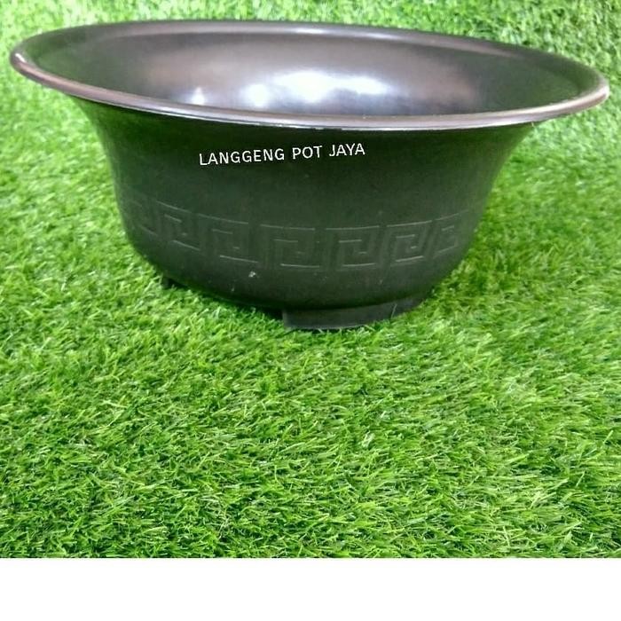 Pot Tanaman Plastik Bonsai Bulat Hitam Ukuran 37 Cm