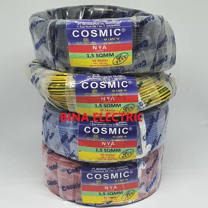Kabel Listrik NYA 1.5 1,5 1.5mm 1,5mm Cosmic 50M 50 Meter
