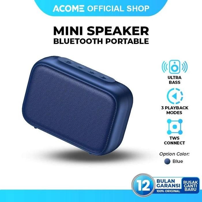 Acome Super Bass Speaker Bluetooth A1 A5 A10 A15 A16 A17 A20 5.2 10W - Garansi Resmi 1 Tahun