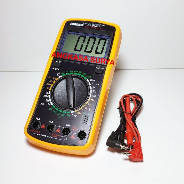 TESTER DIGITAL WINNER DT9205A ORIGINAL / MULTITESTER AVOMETER MULTI METER DT 9205 A TERMURAH