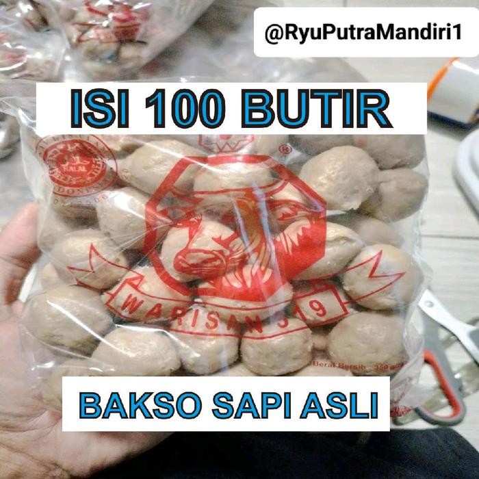 

New Bakso Sapi Warisan Paket 100 Butir Frozen Food Baso Daging Sapi MeatBall Halal