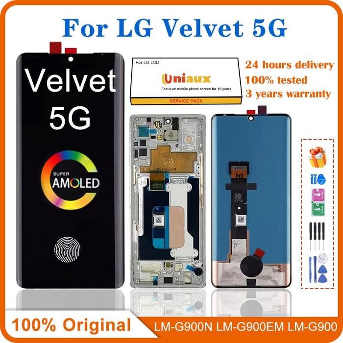 6.8inch Original AMOLED For LG G9 ThinQ 5G Velvet 5G LCD Display Tou