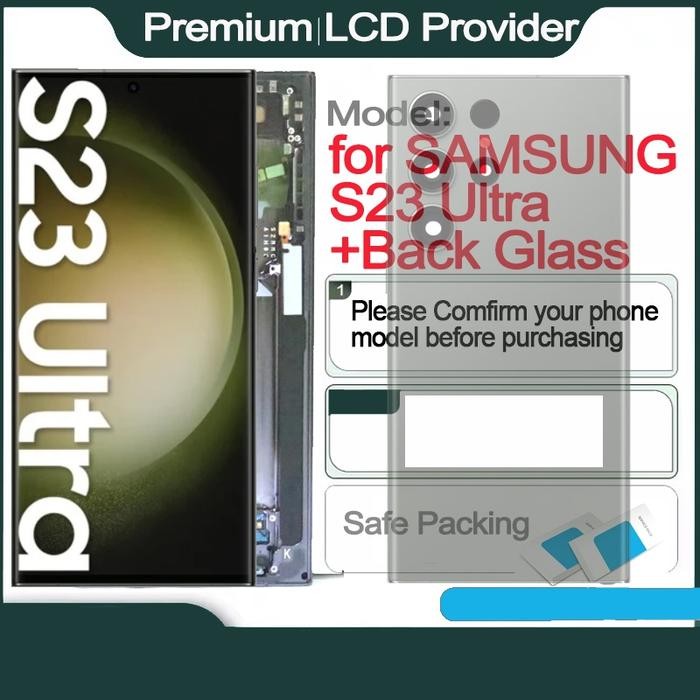 AMOLED 6.8 LCD with frame Replacement for SAMSUNG S23 Ultra Tou