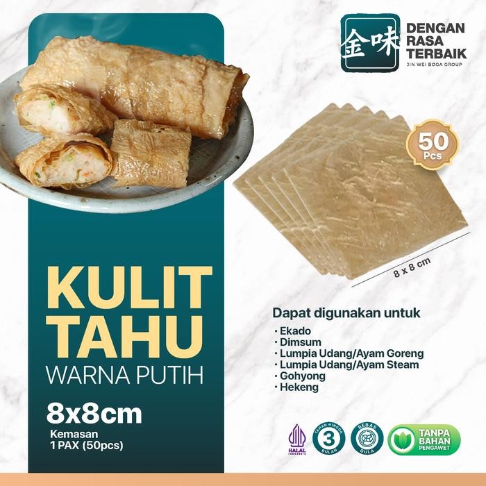 

New DRT - KULIT TAHU TAWAR KUNING 8X8 ISI 50PCS HALAL / UNTUK EKADO /LUMPIA AYAM