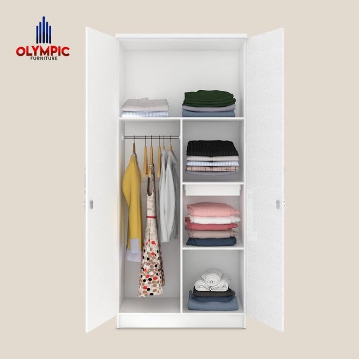 Olympic Lemari Kayu 2 Pintu Lemari Pakaian Dua Pintu Hessian Bogor