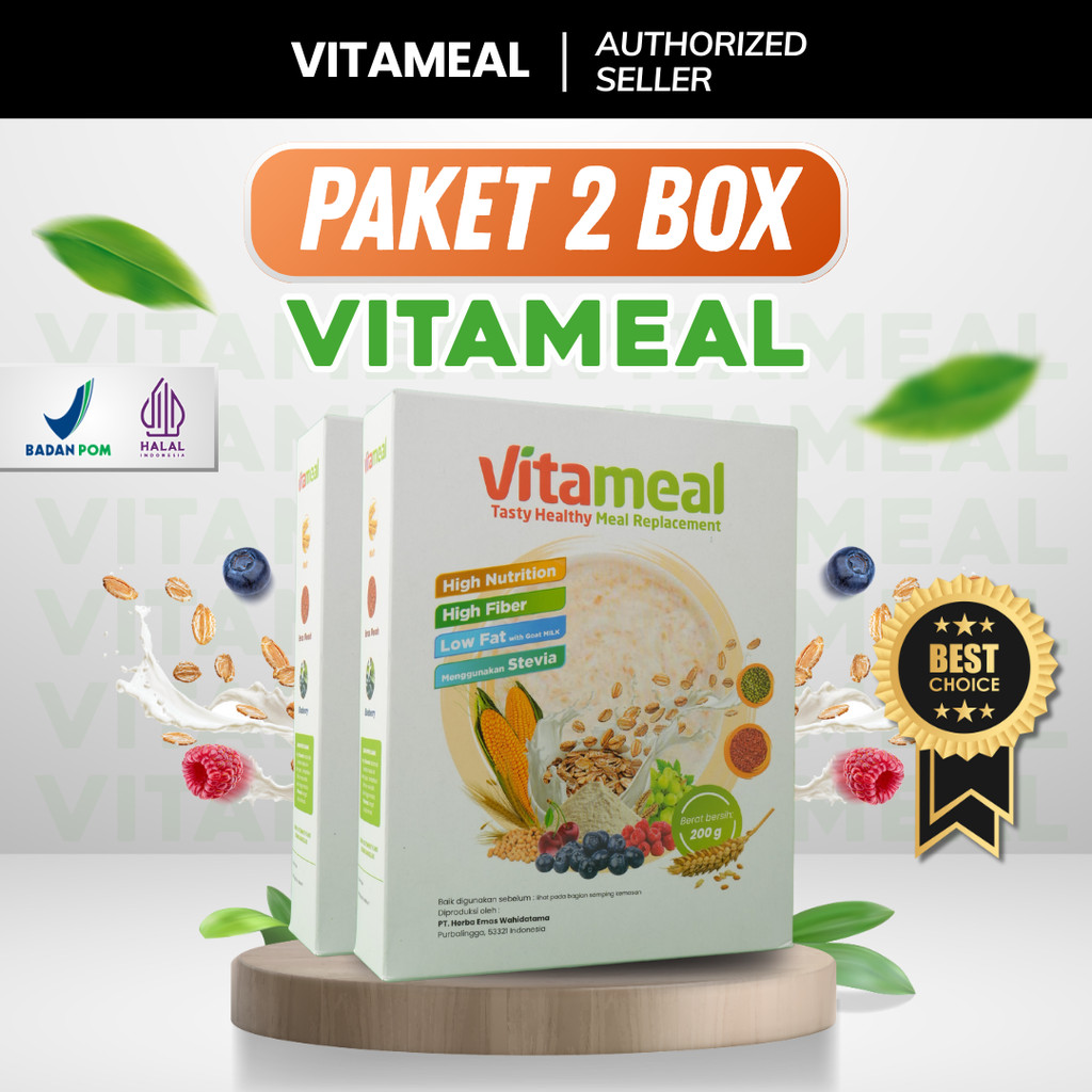 

[ TERMURAH ] Vitameal 2 Box – Sereal Herbal Anti Diabetes Vitamil Aman untuk Diet Vitamiel Cegah Gula Naik dan Jaga Energi Sehari-hari FITAMIL HERBAL