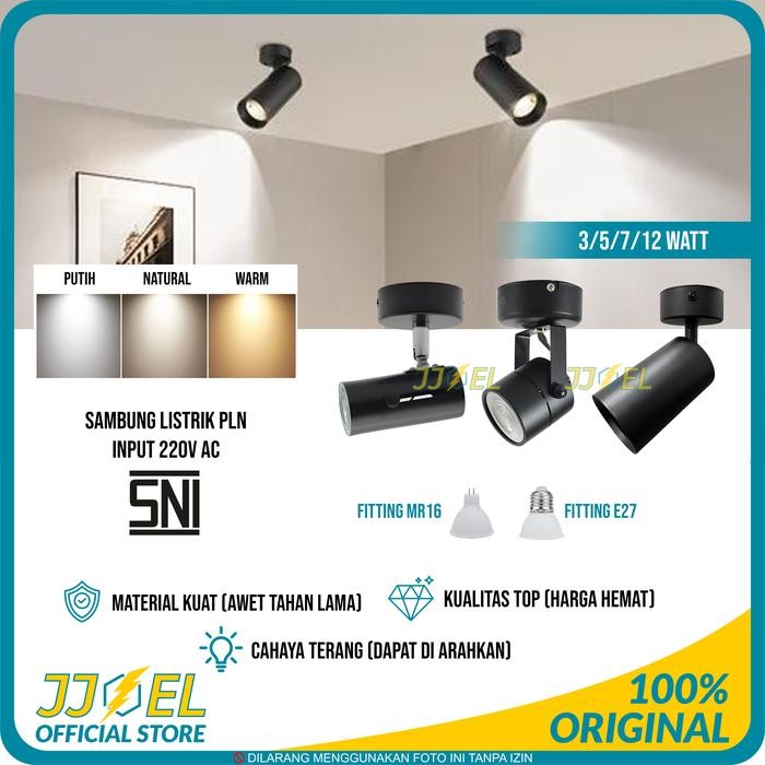Lampu Sorot LED 3 Watt 7 Watt Tempel Plafon Spotlight Fitting E27 MR16