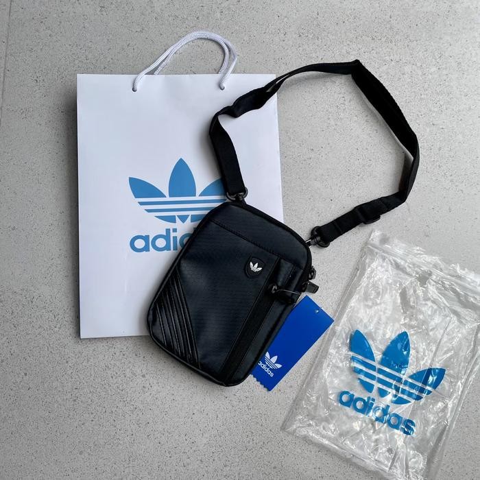 TERLARIS Tas Slingbag Adidas Strip Original Full Black Bags