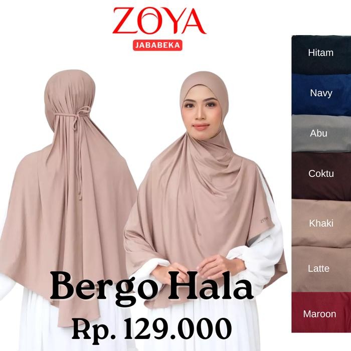 ZOYA Bergo Hala Kerudung Instan Hijab Jilbab Bergo Basic Lycra