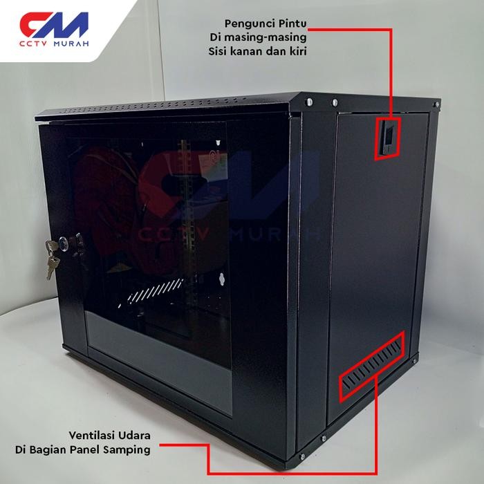 Wallmount Rack Server 9U, Rak Server Single Door 9U Pasti Ori