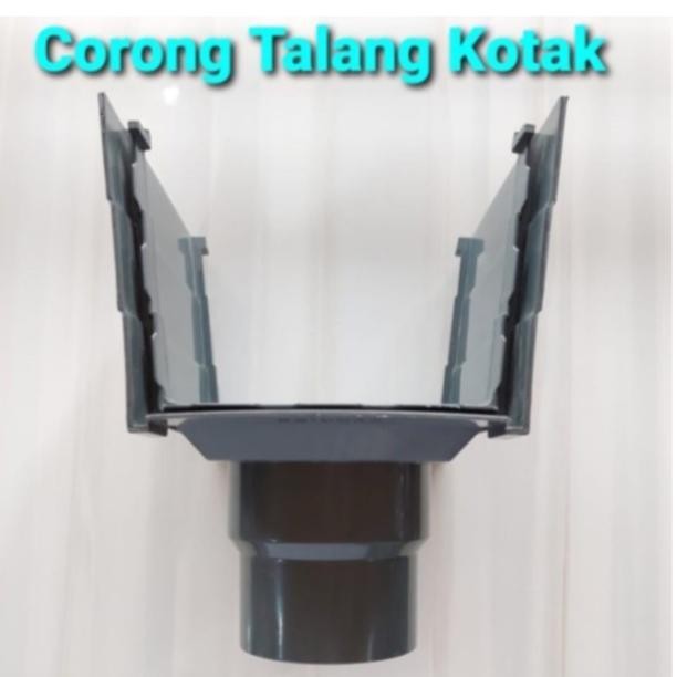 Corong talang air pvc kotak 8" inch abu Lubang Pembuangan Air Ukuran 8