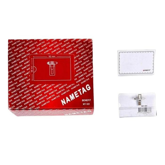

Nametag Benefit NT-101 Tanda Peserta Peniti & Jepit Buaya 58mm x 92mm Fleksibel dan Praktis untuk
