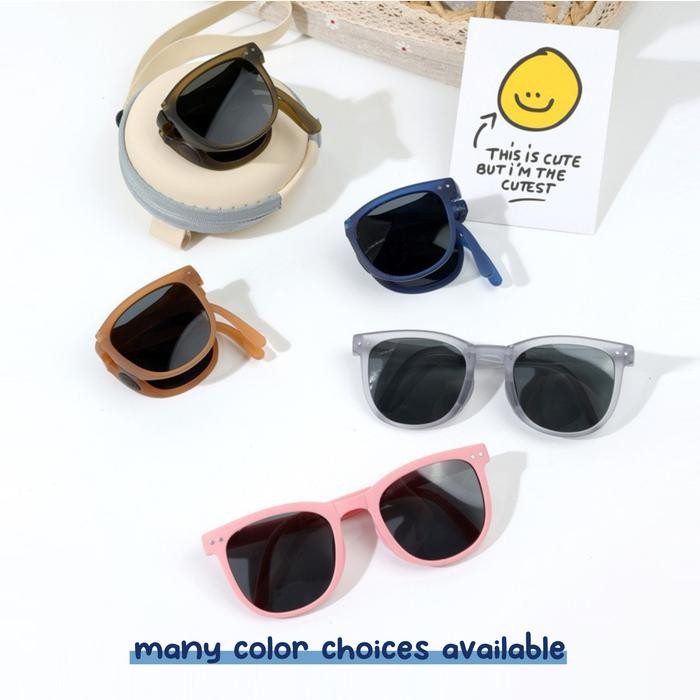 Kigo Kacamata Hitam Anak Sunglasses Bulat TR 90 Lensa Polarized 9-079
