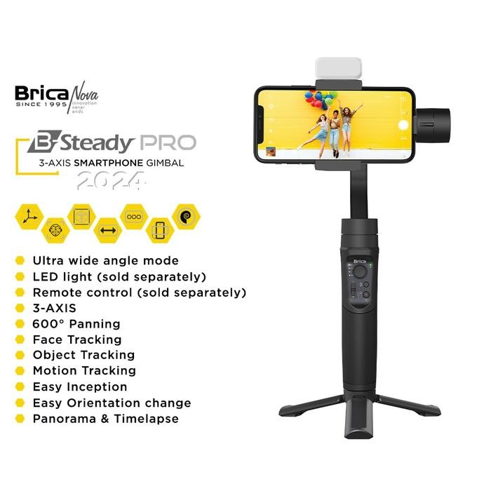 Brica B-Steady Pro - Bsteady Pro - 3Axis Smartphone Gimbal Stabilizer Pasti Ori