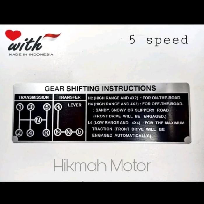 Plat Emblem Gear Shifting 5 Speed Toyota Landcruiser Hardtop Fj40