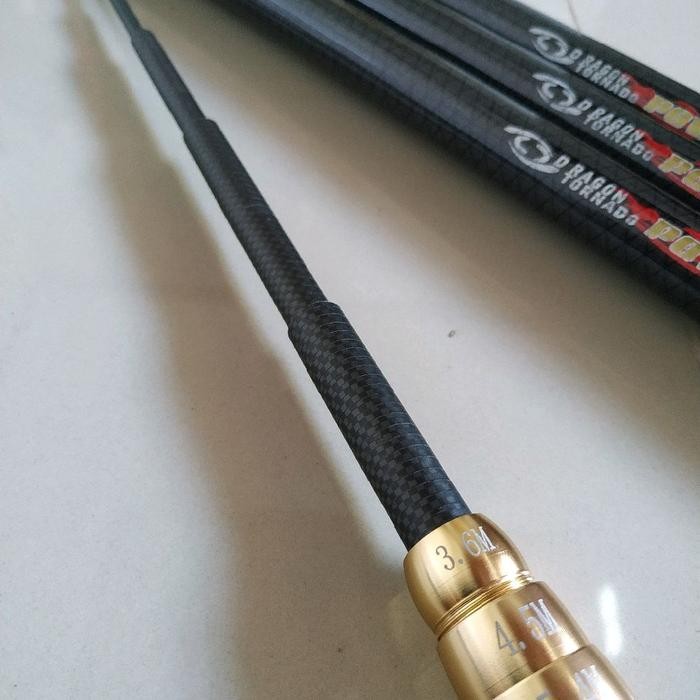 Joran Tegek Zoom Dragon Power Tornado VIP Nasa Carbon SVF 7 H Panjang 5.4 M bisa di kunci jadi 4.5