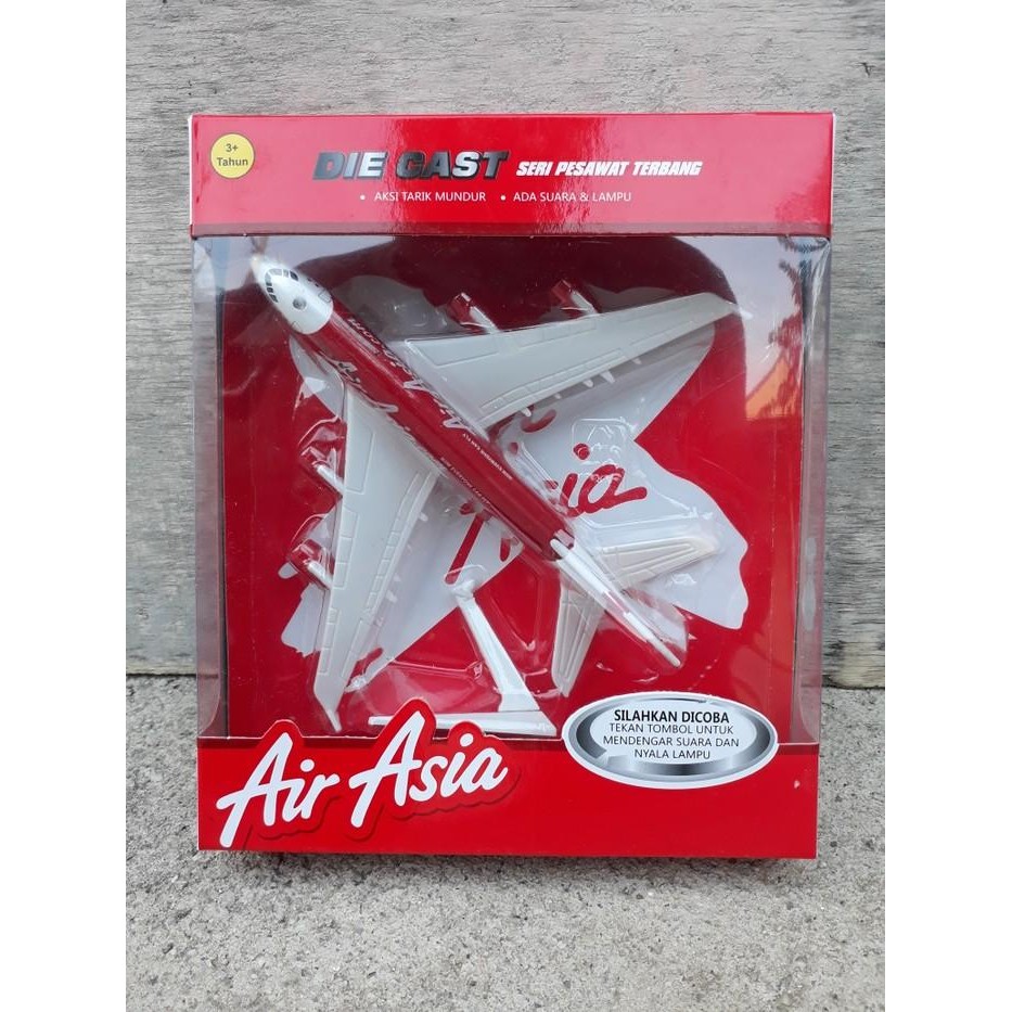 Ready- Diecast Mainan Pesawat Terbang Air Asia