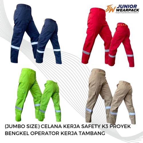 Celana Kerja Jumbo Pria PDL Katun Twill | Wearpack Safety Proyek Tukang Seragam Lapangan - Abu Tua, 