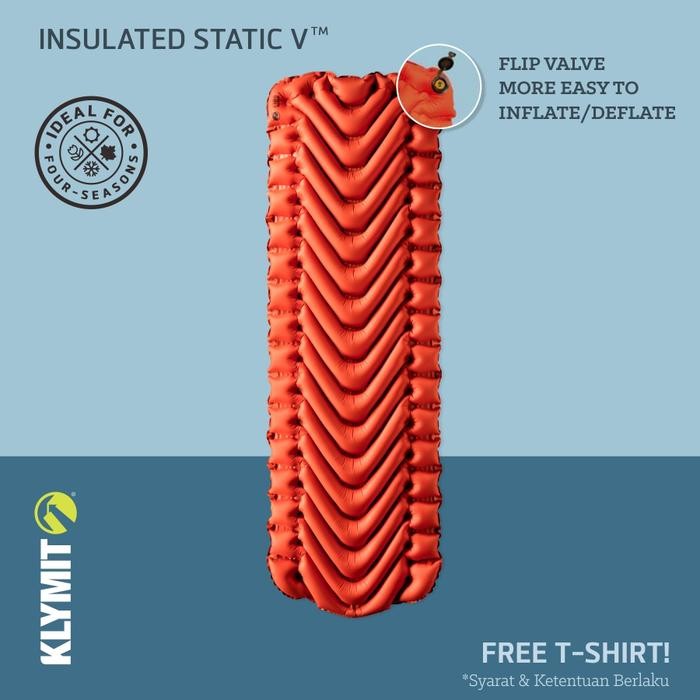 Jual [READY] Klymit Insulated Static V Sleeping Pad - Orange - Kasur Matras Tidur Angin Ultralight