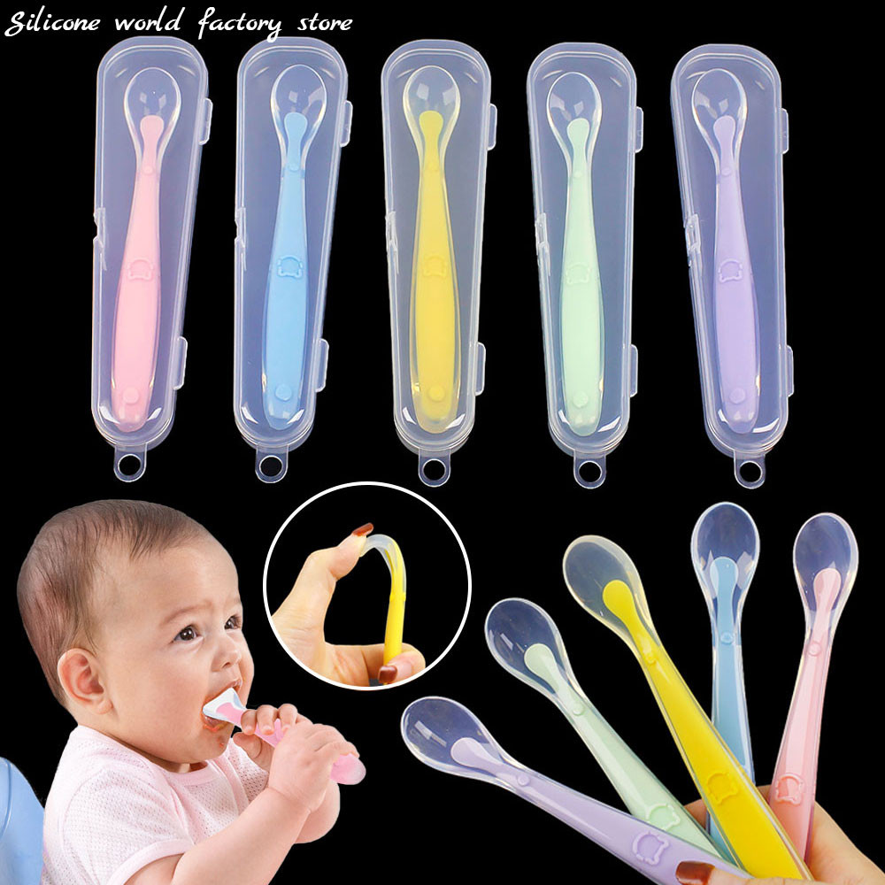 Silicone World Baby Complementary Food Silicone Spoon Training Spoon Soft Spoon Children's Feeding