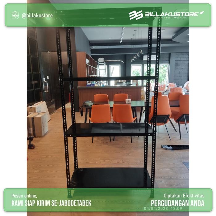 Rak Besi Siku Lubang 4 Susun Ukuran 100X40X200 / Rak Besi Serbaguna