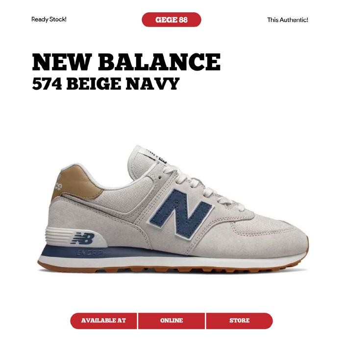 New Balance 574 Beige Navy
