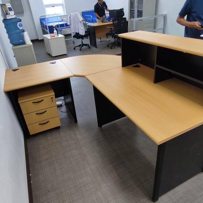 Meja Kantor Meja Resepsionis Euro Bentuk L