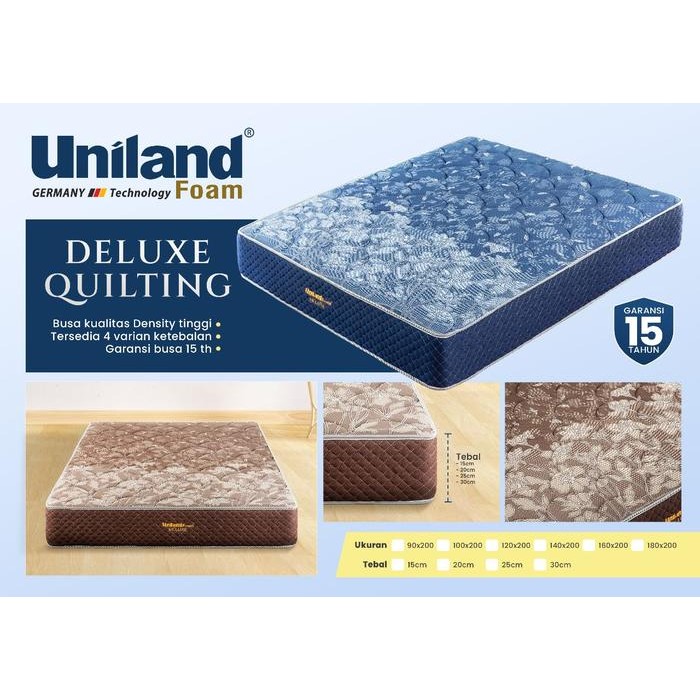 Kasur Uniland Deluxe 90X200 Cm Tebal 15 Cm Garansi 15 Tahun Quilting List Uniland Foam Busa Super