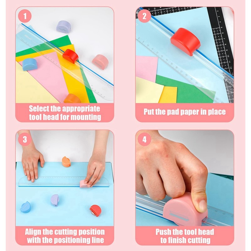 

KW-TRIO Paper Cutter 5 In 1 Multi Purpose Paper Trimmer With 5 Types Of Cutting Heads, Scrapbooking