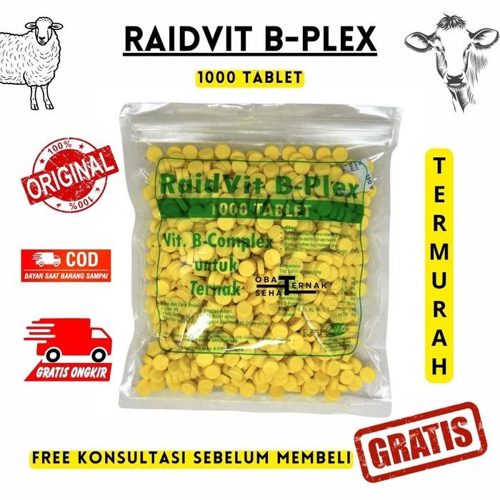 Raidvit B-Plex 1 Dus (Isi 20 Pcs @1000 Tablet) - Raid All - Vitamin B Complex, B Komplek Ternak