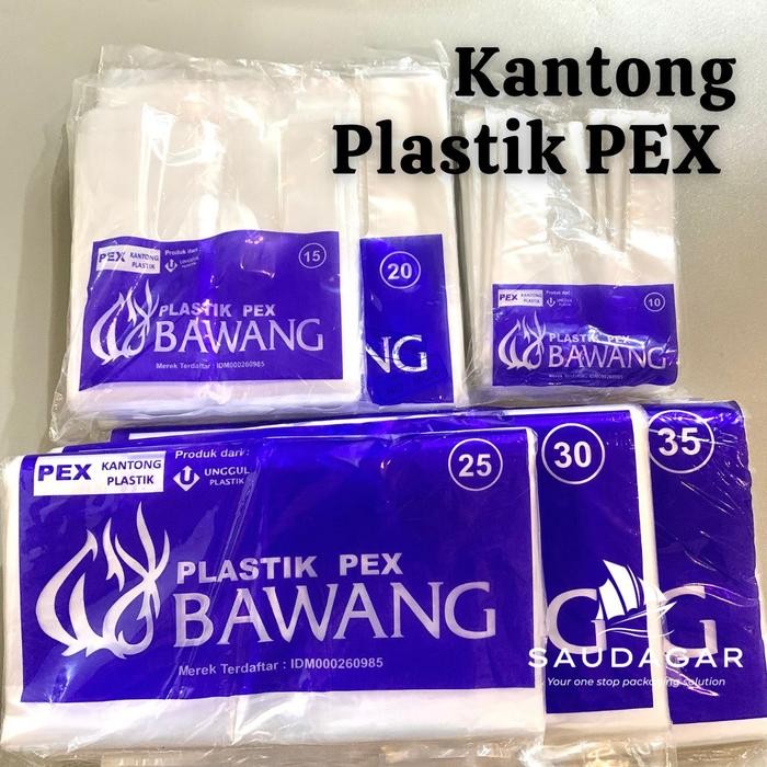 

Kantong plastik kresek PE PEX bening Merk bawang