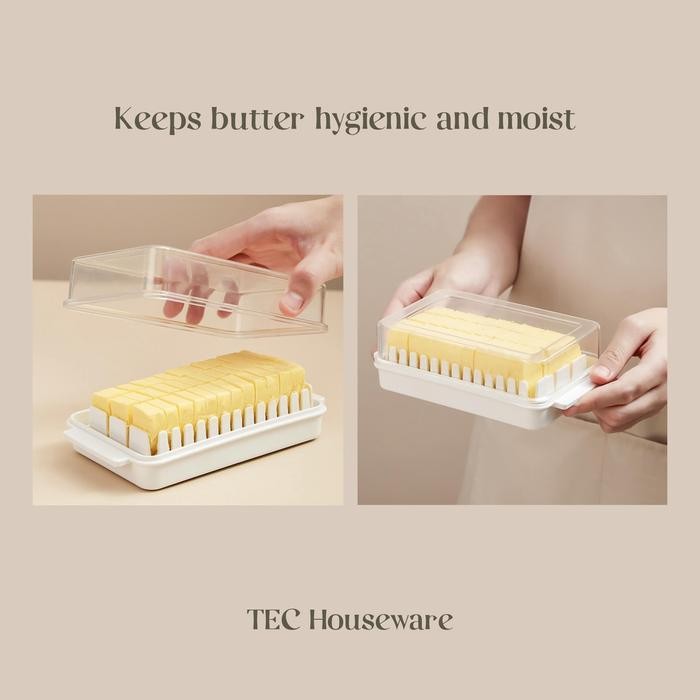 

TECBATA Butter Storage Kotak Penyimpanan Mentega Kotak Butter Penyimpanan Kulkas Organizer Fridge