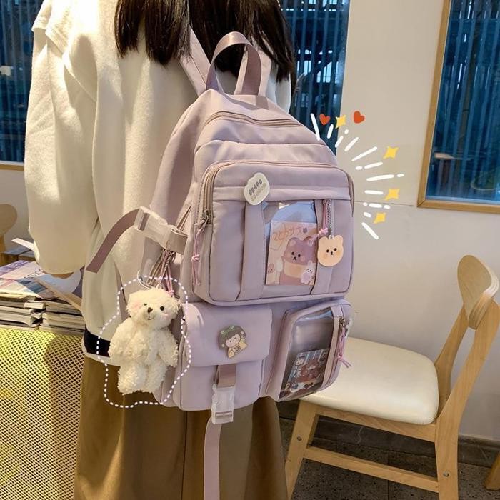 

TAS RANSEL KOREA LUCU SEKOLAH BERUANG ANAK PEREMPUAN SD SMP SMA Tas Ransel Backpack Model Kekinian
