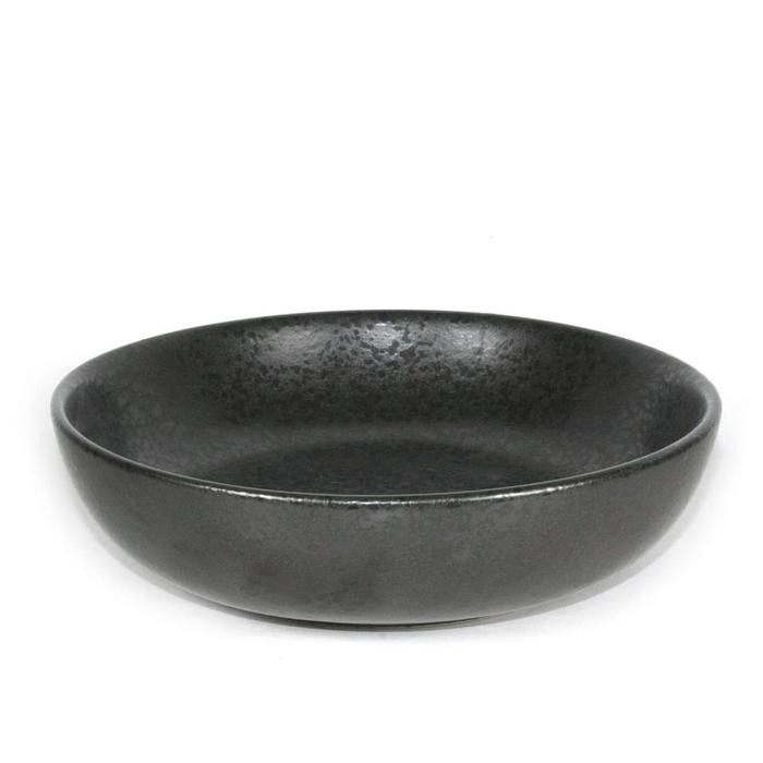 Artisan Ceramic Black Spot Metallic Deep Plate Mangkok Keramik