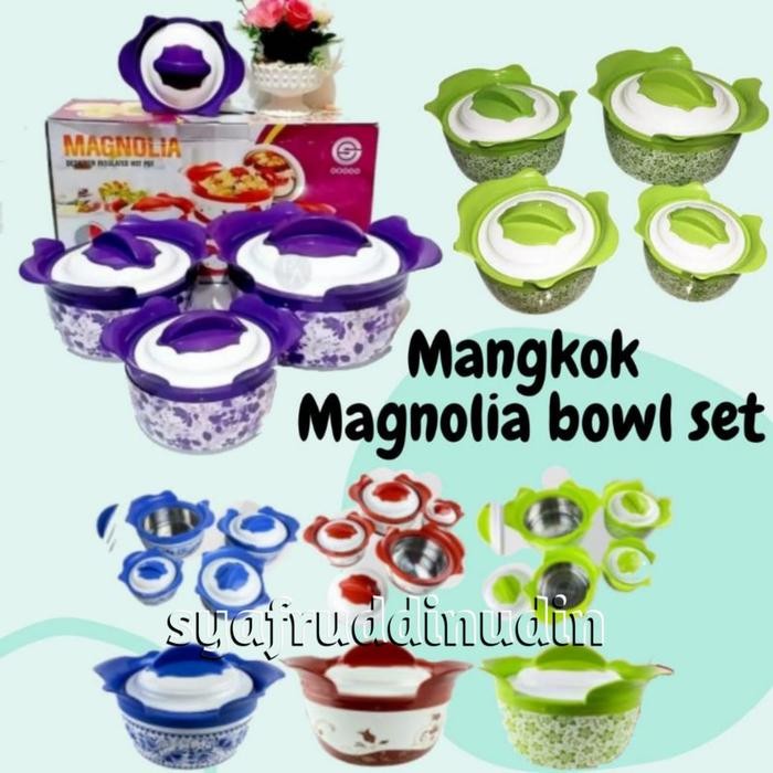 MAGNOLIA BOWL SET STAINLESS / PANCI MANGKOK BASKOM WADAH SAJI