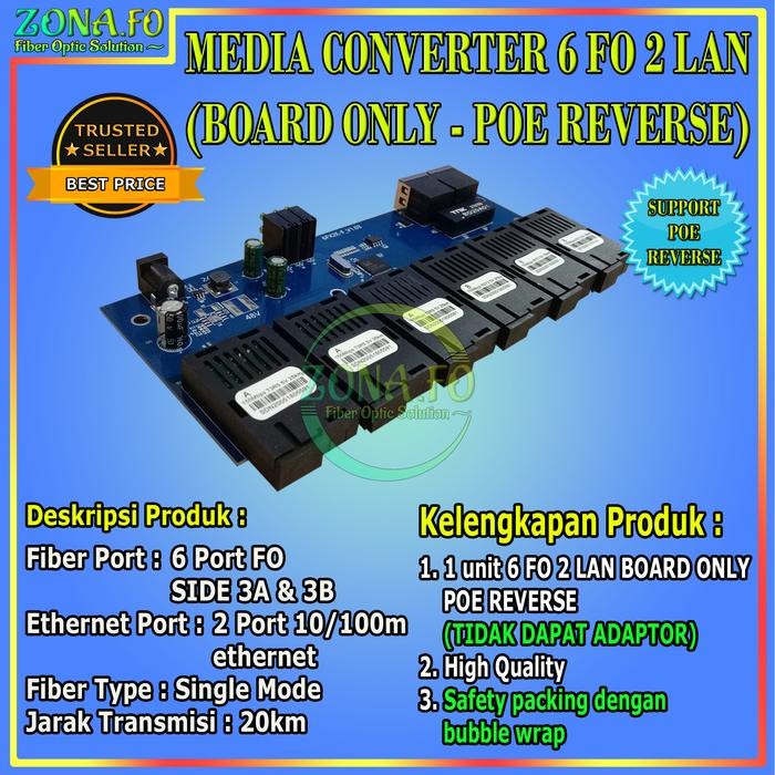 Media Converter 6 Port FO 2 Port LAN POE 10/100 Converter 6 FO 2 LAN