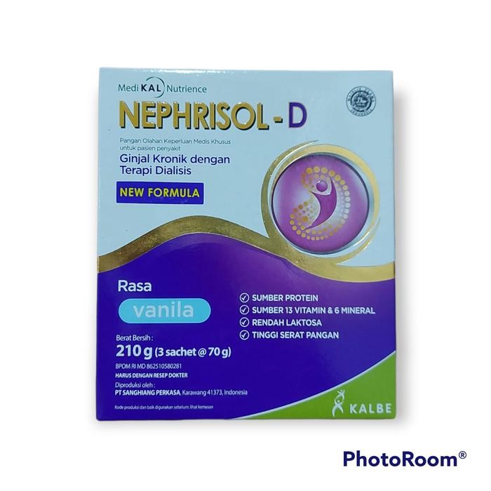 

NEPHRISOL D. Nutrisi Khusus Pasien Ginjal Dialisis Kronik HD/CAPD Vanila/Cappuccino