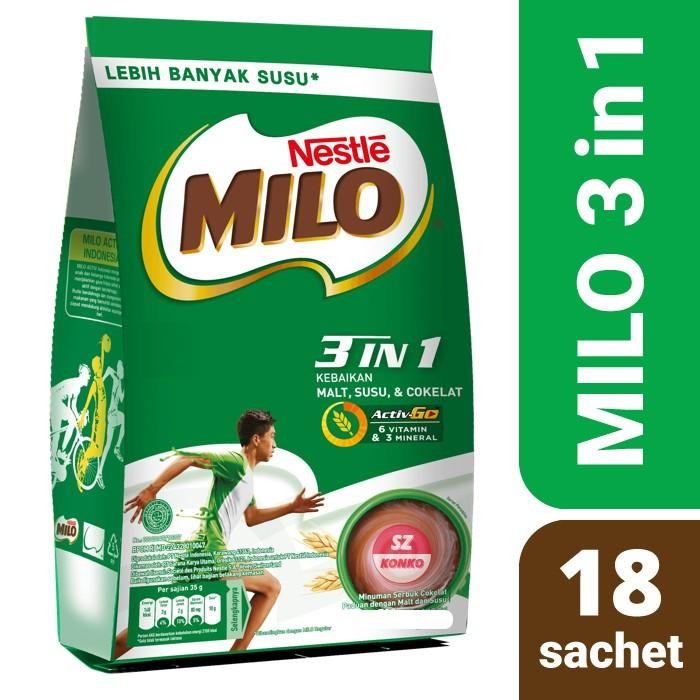 

MILO 3 in 1 Active Go Polybag isi 18 sachet - Milo Activ Go 3in1