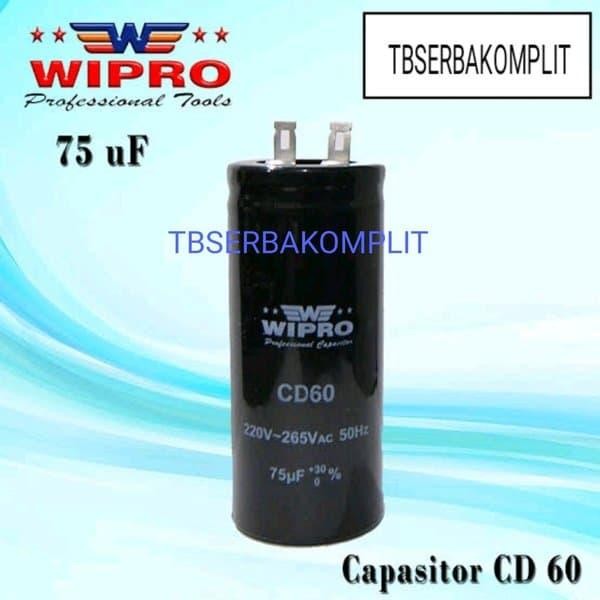 Menarik Kapasitor 75 Uf 220-265Vac 50Hz Wipro Cd60 Capasitor 75Uf 75 Mfd