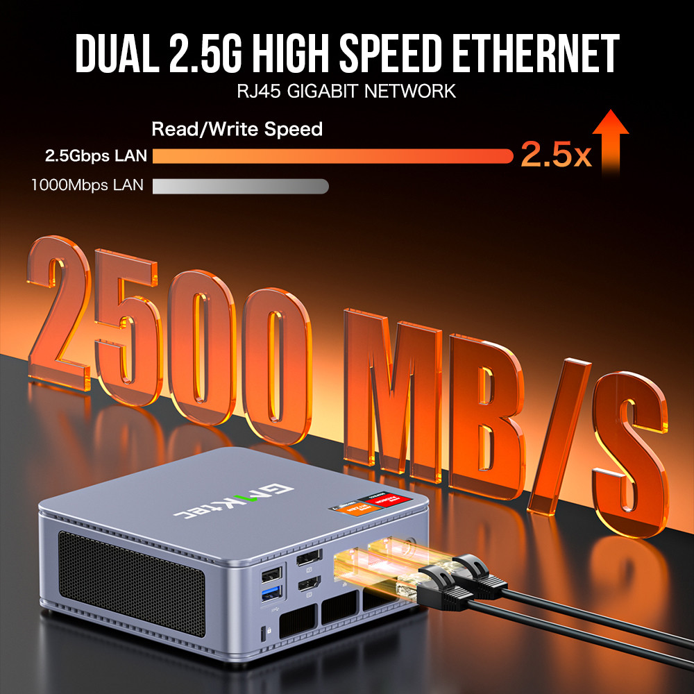 GMKtec K6 Mini PC AMD R7-7840HS 8C/16T 16GB DDR5 512GB PCIe 4.0 SSD Mini Desktop Computer Window 11