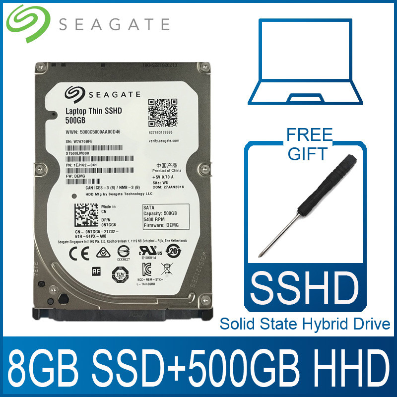 Seagate 500GB Solid State Hybrid Drive SSHD Hard Disk SSD HDD Harddisk HD SATA III 6Gb/s 5400 RPM