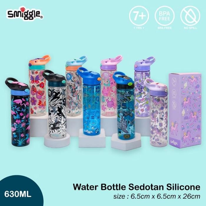 BOTOL MINUM WATERBOTTLE SMIGGLE SEDOTAN SILIKON 630ML BPA FREE