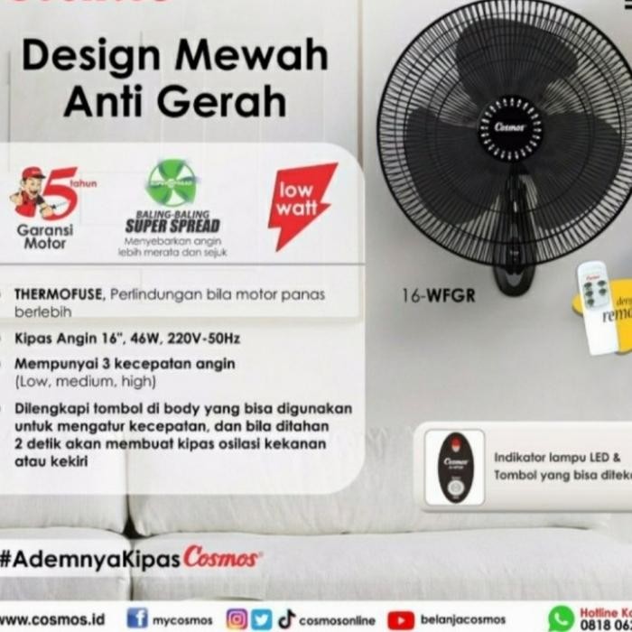 Kipas angin dinding COSMOS REMOTE WFCR