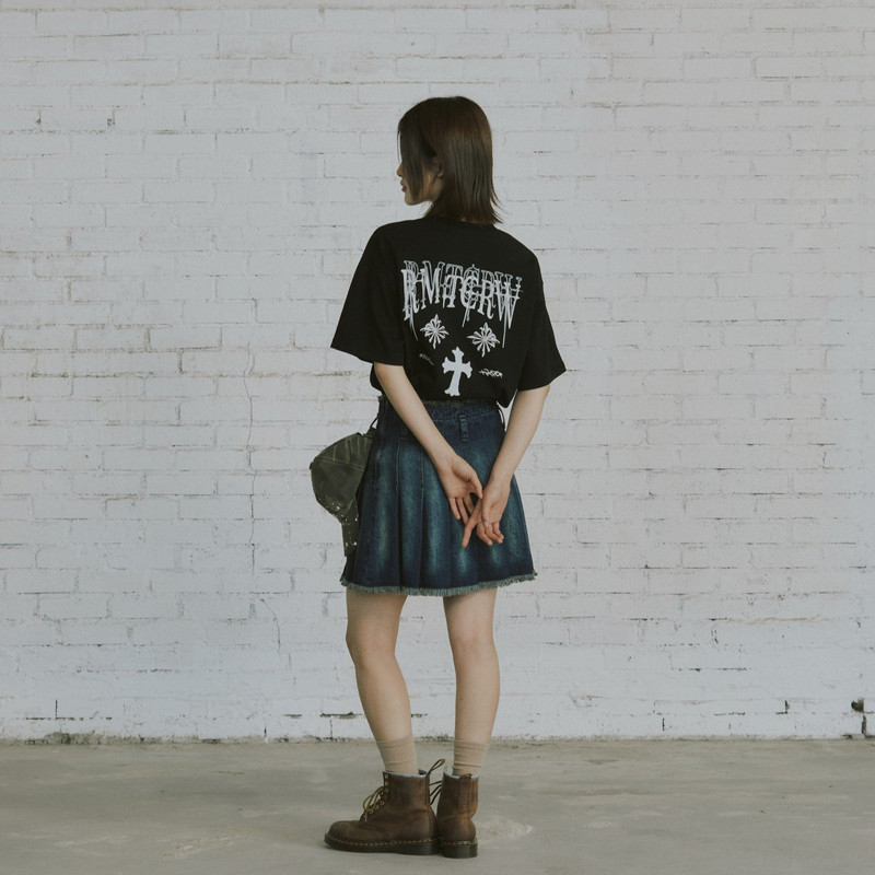 [ALAND] ROMANTIC CROWN - Rc Roundel T-Shirt Black - Atasan Kaos Hitam